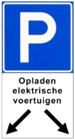 Verkeersbord - parkeerplaats voor opladen elektrische voertuigen