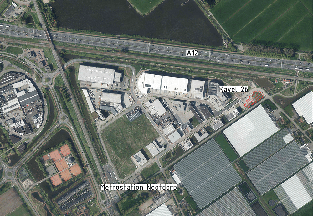 Figuur 1 kantoor/bedrijfskavel bedrijvenpark Heron Nootdorp, nabij A12